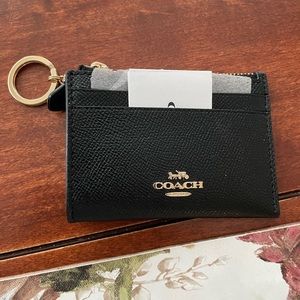 New Coach crossgrain leather mini ID card case